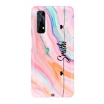 Peach Marble Name Mobile Case